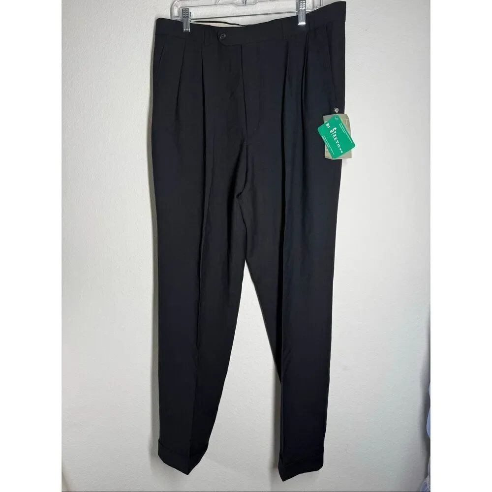 Vintage NWT Stretch Wool Blend Men’s Pants Black Sz 54EU/ L US See Description